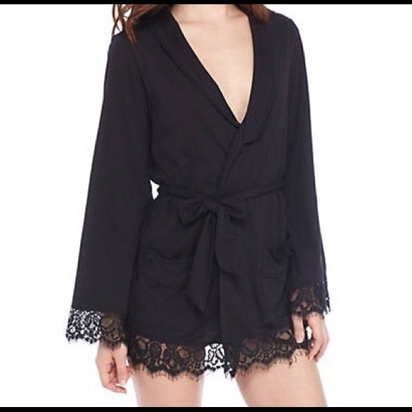 Free People Other - NWT Free People black robe tie waist